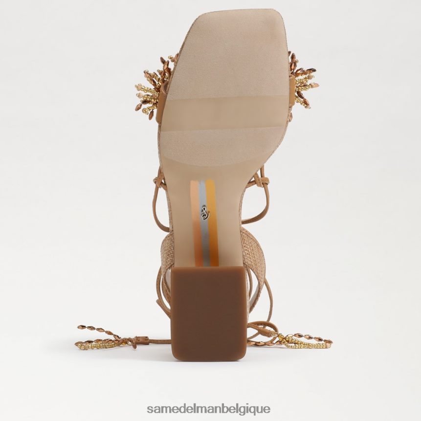 sandale à talon bloc et perles walda Sam Edelman femmes bronzage chamois JZ0XZ064 chaussure