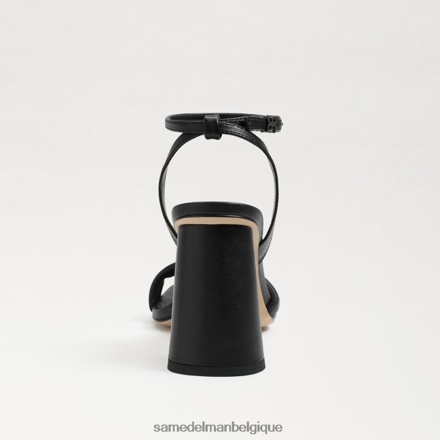 sandale à talon bloc kia Sam Edelman femmes Cuir noir JZ0XZ0106 chaussure