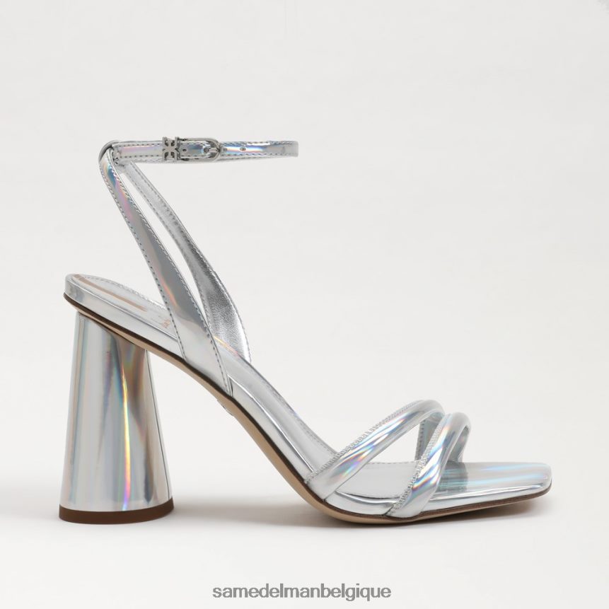 sandale à talon bloc kia Sam Edelman femmes argent doux irisé JZ0XZ0110 chaussure