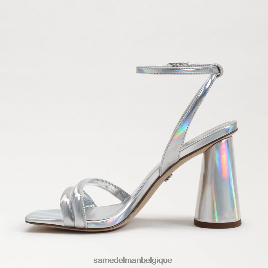 sandale à talon bloc kia Sam Edelman femmes argent doux irisé JZ0XZ0110 chaussure