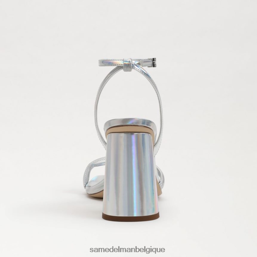 sandale à talon bloc kia Sam Edelman femmes argent doux irisé JZ0XZ0110 chaussure