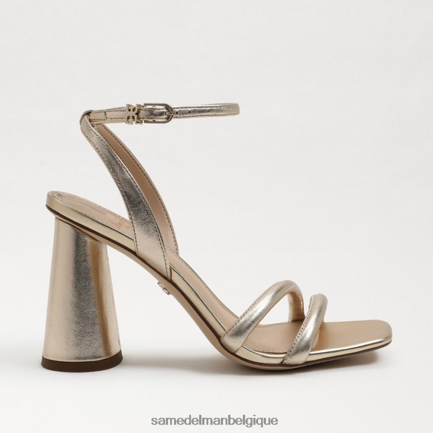 sandale à talon bloc kia Sam Edelman femmes cuir à la feuille d'or JZ0XZ0105 chaussure