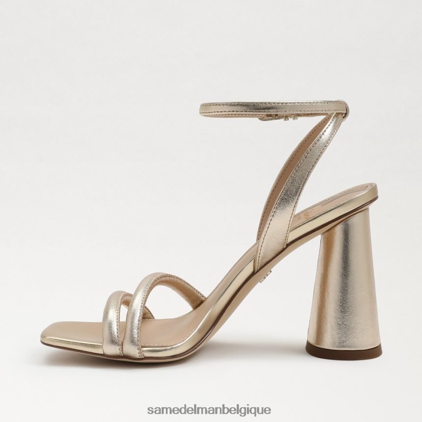 sandale à talon bloc kia Sam Edelman femmes cuir à la feuille d'or JZ0XZ0105 chaussure