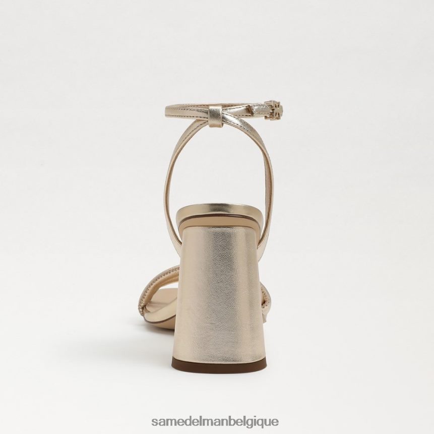 sandale à talon bloc kia Sam Edelman femmes cuir à la feuille d'or JZ0XZ0105 chaussure