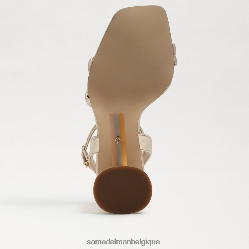 sandale à talon bloc kia Sam Edelman femmes cuir à la feuille d'or JZ0XZ0105 chaussure
