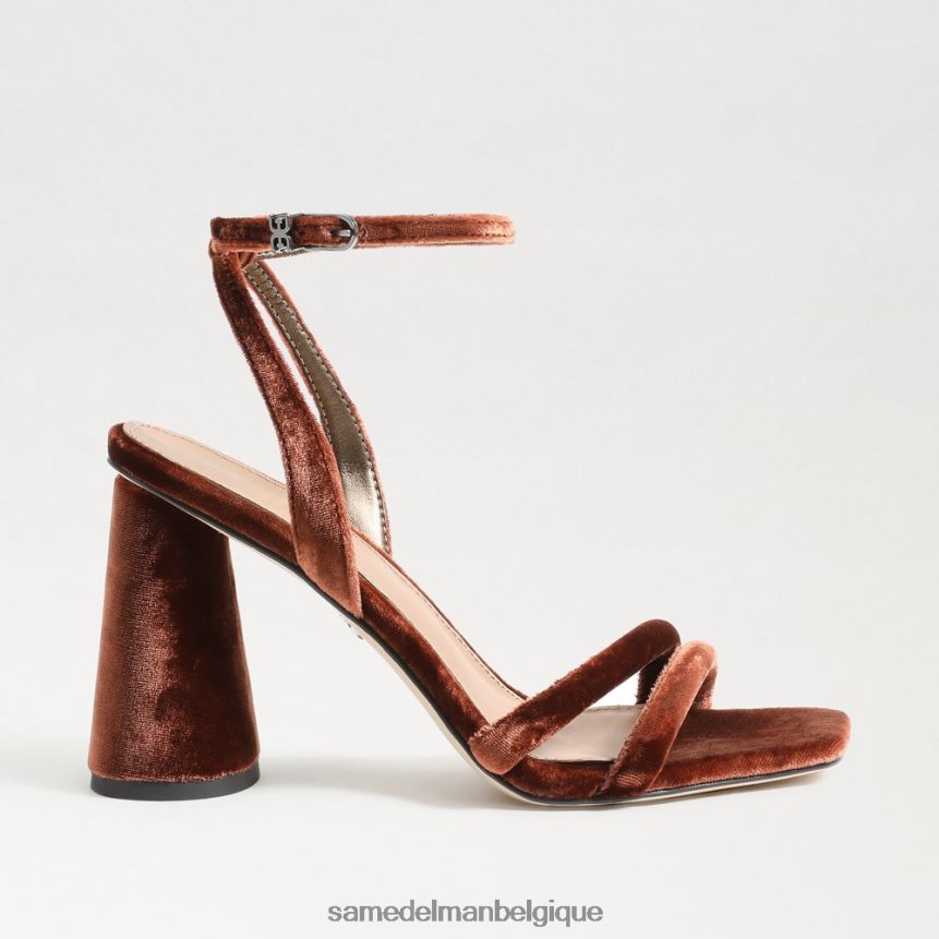 sandale à talon bloc kia Sam Edelman femmes velours cuivré chaud JZ0XZ0101 chaussure