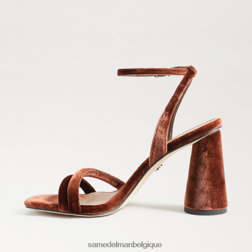 sandale à talon bloc kia Sam Edelman femmes velours cuivré chaud JZ0XZ0101 chaussure