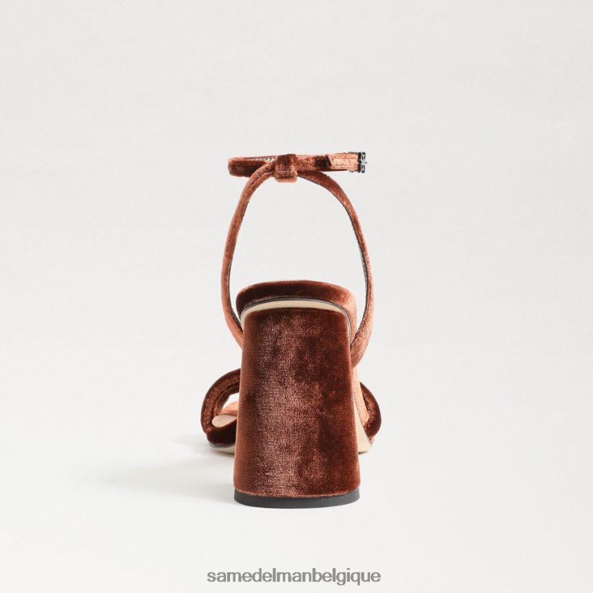 sandale à talon bloc kia Sam Edelman femmes velours cuivré chaud JZ0XZ0101 chaussure