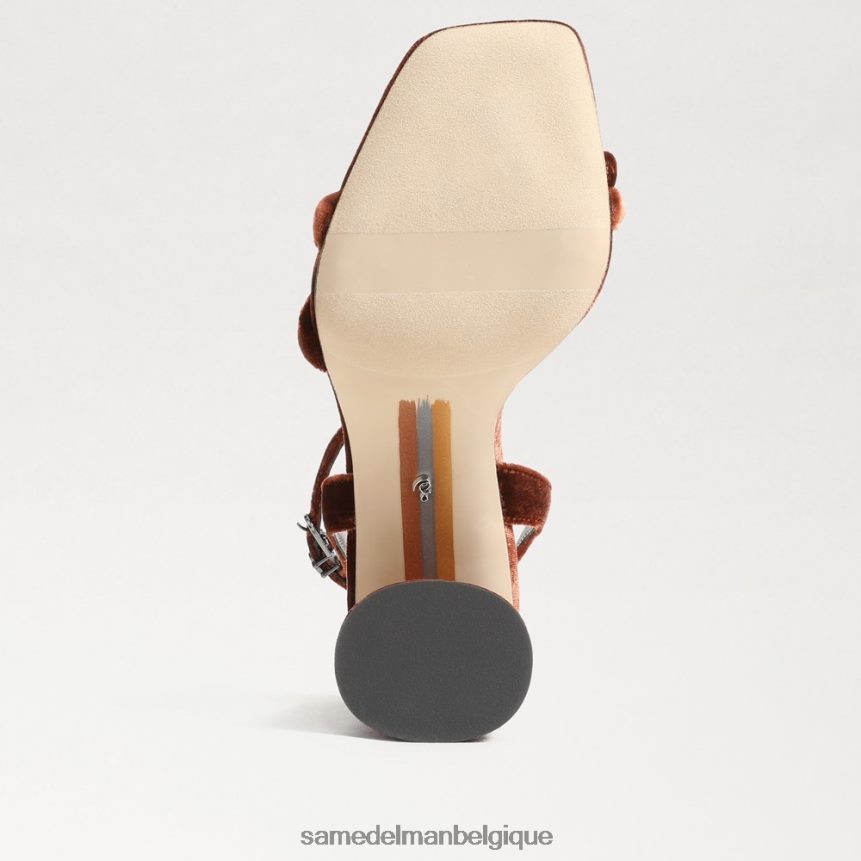 sandale à talon bloc kia Sam Edelman femmes velours cuivré chaud JZ0XZ0101 chaussure