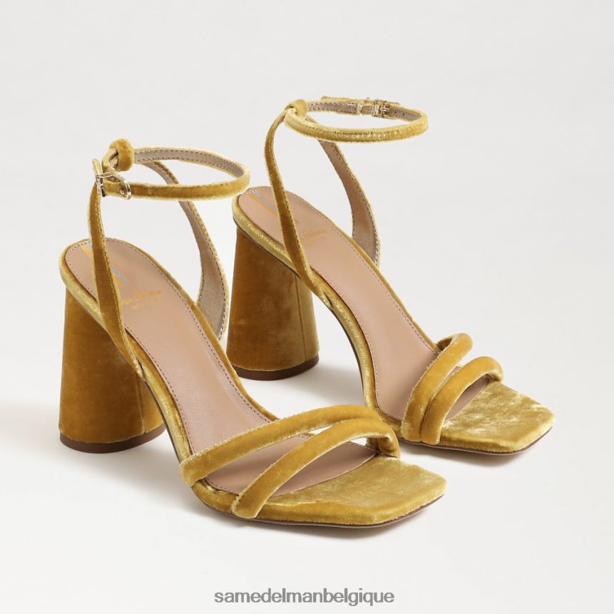 sandale à talon bloc kia Sam Edelman femmes velours safran JZ0XZ0100 chaussure