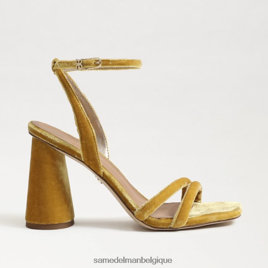 sandale à talon bloc kia Sam Edelman femmes velours safran JZ0XZ0100 chaussure