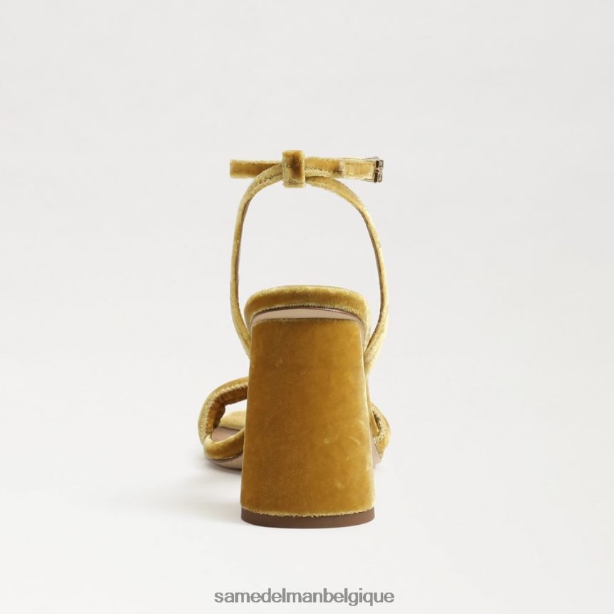 sandale à talon bloc kia Sam Edelman femmes velours safran JZ0XZ0100 chaussure