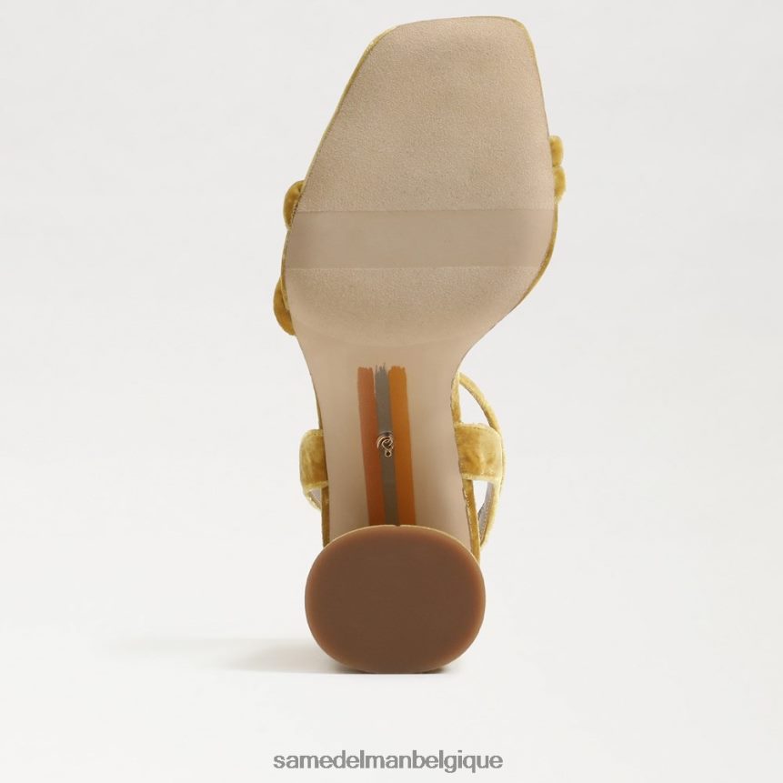 sandale à talon bloc kia Sam Edelman femmes velours safran JZ0XZ0100 chaussure