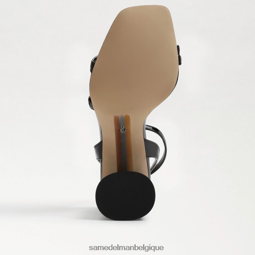 sandale à talon bloc kia Sam Edelman femmes vernis noir JZ0XZ0114 chaussure