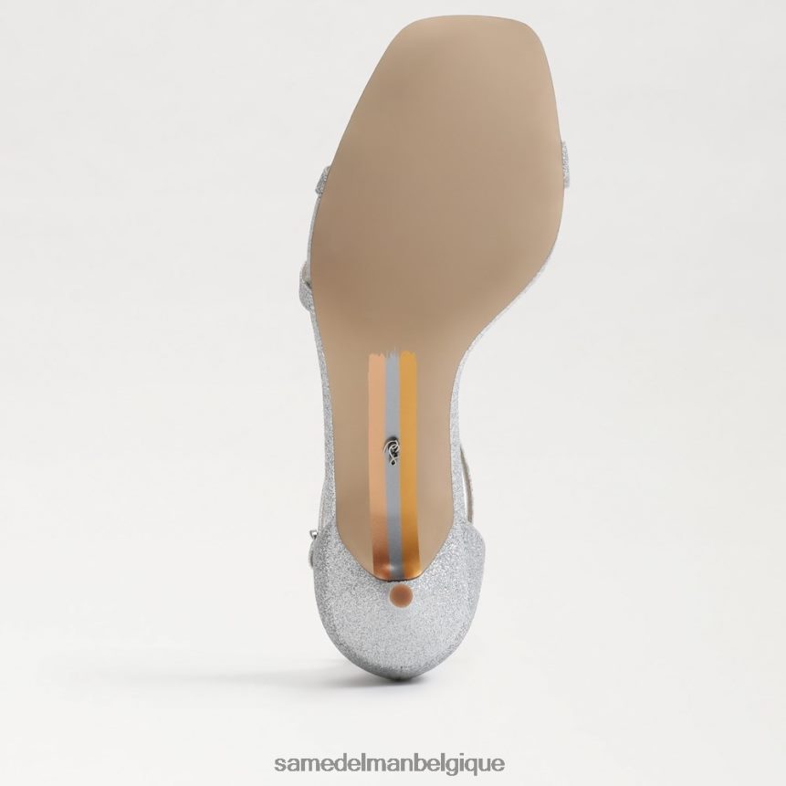 sandale à talon chaton pivoine Sam Edelman femmes argent doux JZ0XZ0501 chaussure