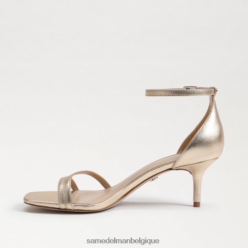 sandale à talon chaton pivoine Sam Edelman femmes cuir à la feuille d'or JZ0XZ0506 chaussure