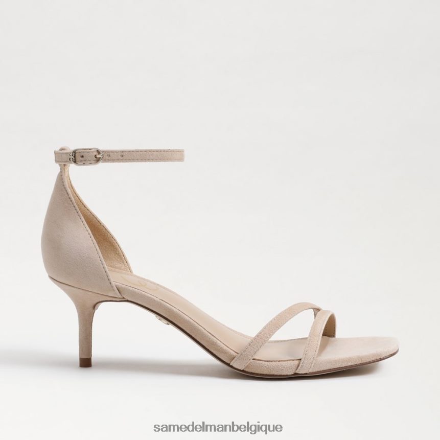 sandale à talon chaton pivoine Sam Edelman femmes daim beige doré JZ0XZ0504 chaussure