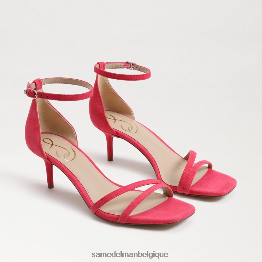 sandale à talon chaton pivoine Sam Edelman femmes daim ultra fuchsia JZ0XZ0507 chaussure