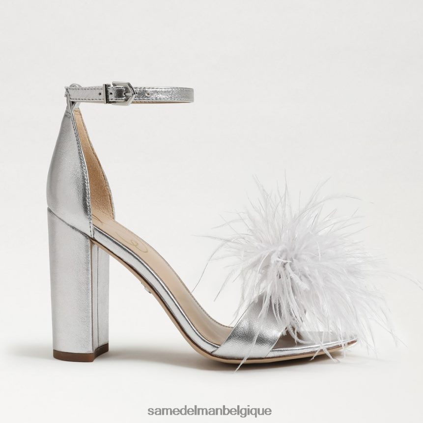 sandale à talon en plumes yaro Sam Edelman femmes argent doux JZ0XZ0764 chaussure