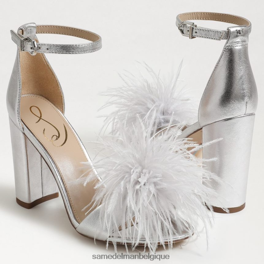 sandale à talon en plumes yaro Sam Edelman femmes argent doux JZ0XZ0764 chaussure