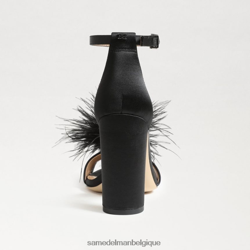 sandale à talon en plumes yaro Sam Edelman femmes satiné noir JZ0XZ0763 chaussure