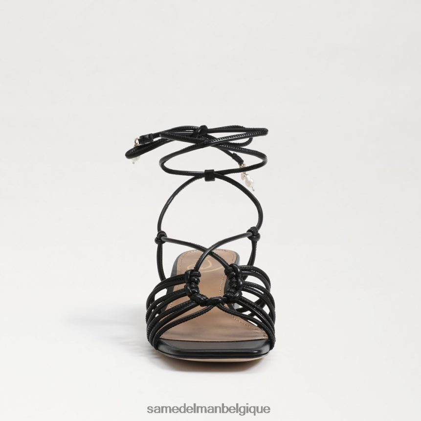 sandale à talons carrés et lacets westley Sam Edelman femmes Cuir noir JZ0XZ0398 chaussure