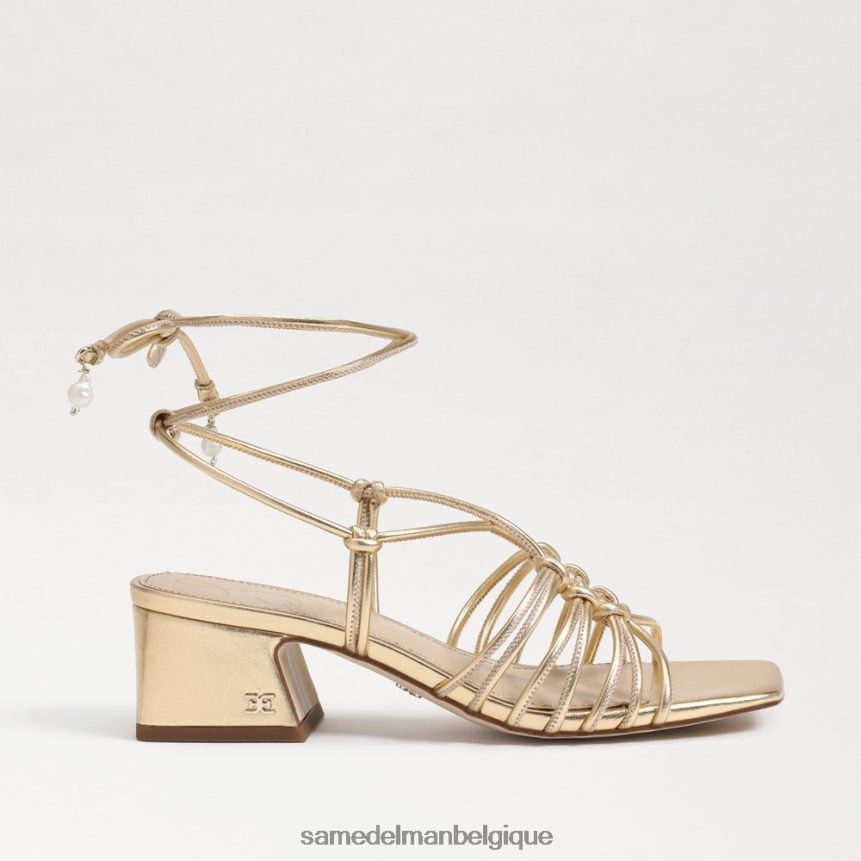 sandale à talons carrés et lacets westley Sam Edelman femmes ambre or JZ0XZ0399 chaussure