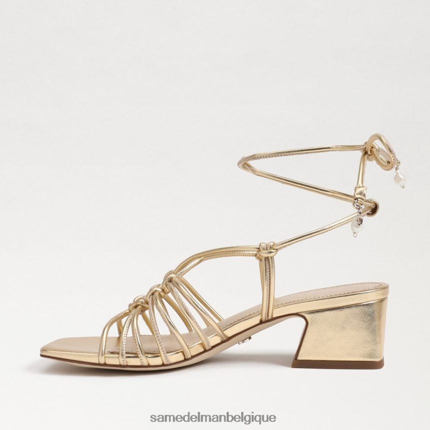 sandale à talons carrés et lacets westley Sam Edelman femmes ambre or JZ0XZ0399 chaussure