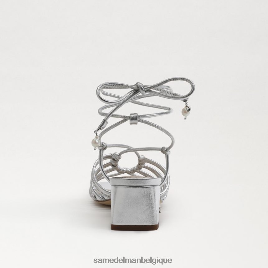 sandale à talons carrés et lacets westley Sam Edelman femmes argent doux JZ0XZ0400 chaussure