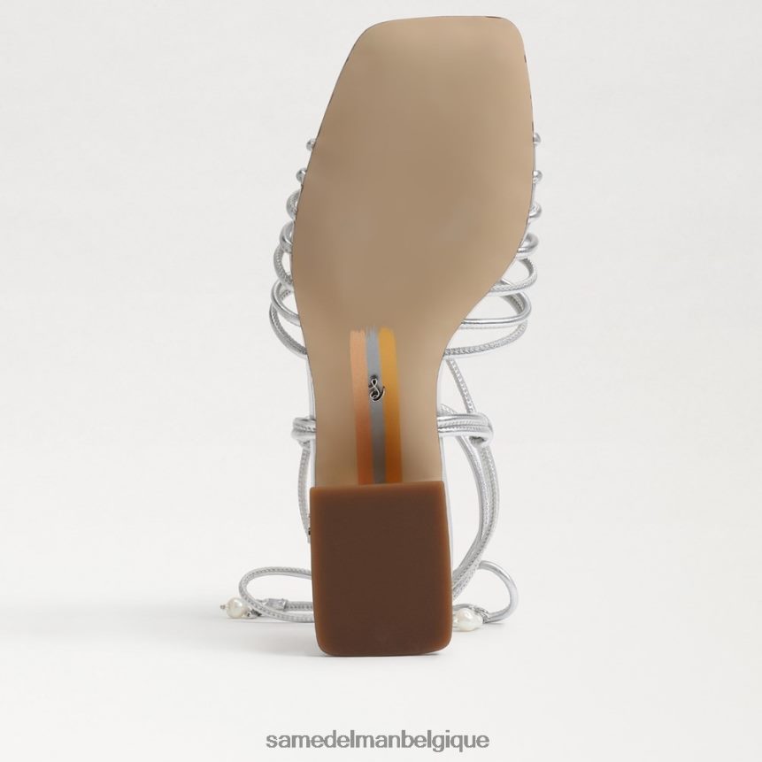 sandale à talons carrés et lacets westley Sam Edelman femmes argent doux JZ0XZ0400 chaussure