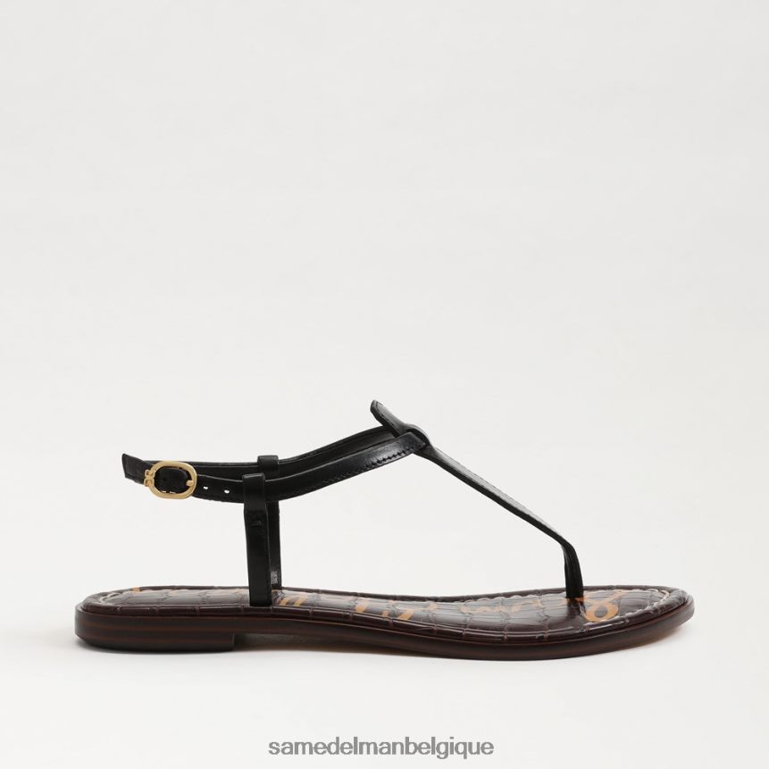 sandale tong gigi Sam Edelman femmes Cuir noir JZ0XZ0227 chaussure
