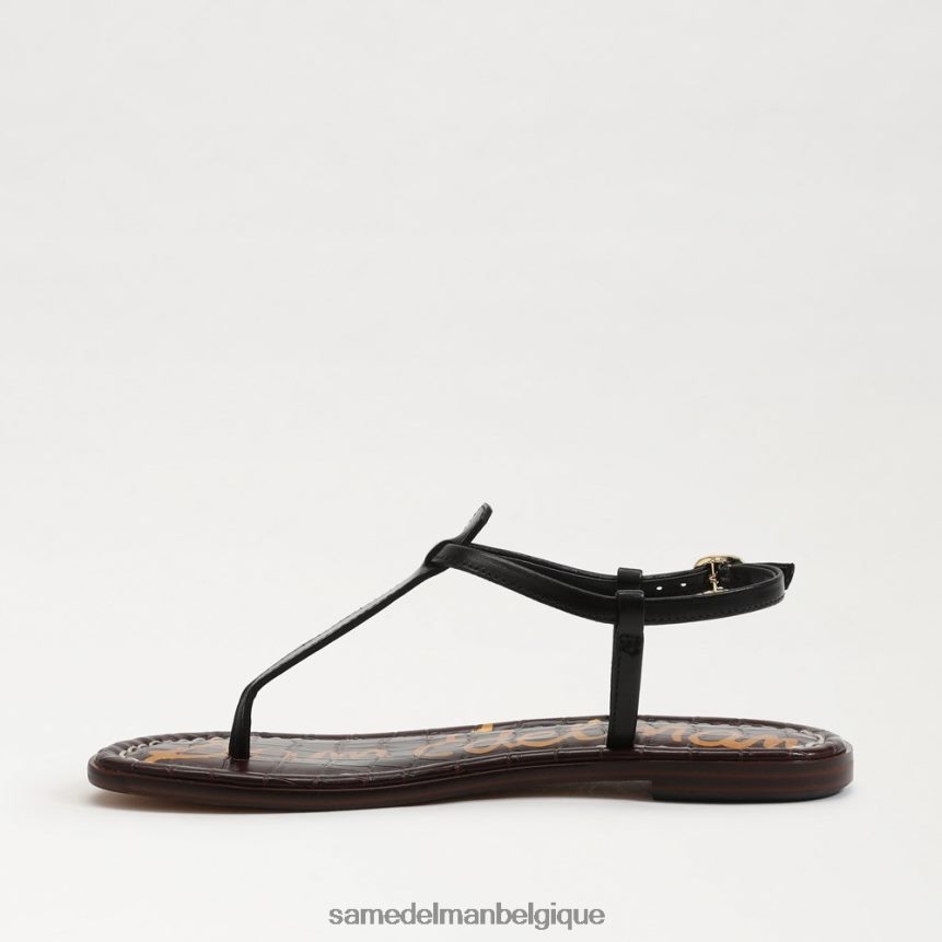 sandale tong gigi Sam Edelman femmes Cuir noir JZ0XZ0227 chaussure
