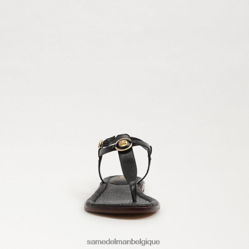 sandale tong gigi chevalière Sam Edelman femmes Cuir noir JZ0XZ0557 chaussure