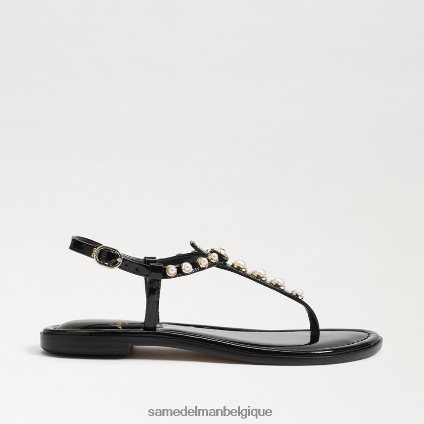 sandale tong à perles gigi Sam Edelman femmes vernis noir JZ0XZ0554 chaussure