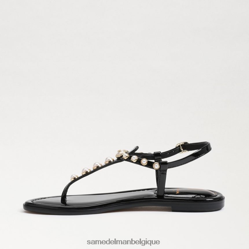 sandale tong à perles gigi Sam Edelman femmes vernis noir JZ0XZ0554 chaussure