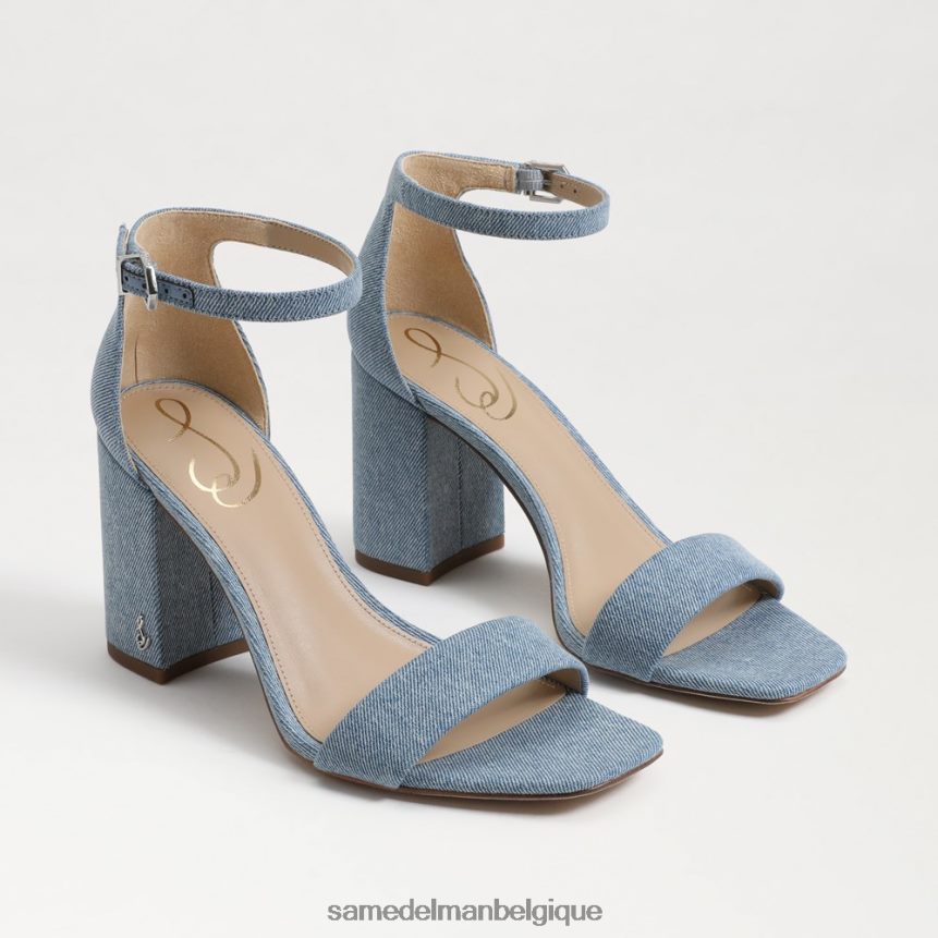 sandales à talons carrés Daniella Sam Edelman femmes bleu montrose JZ0XZ0296 chaussure