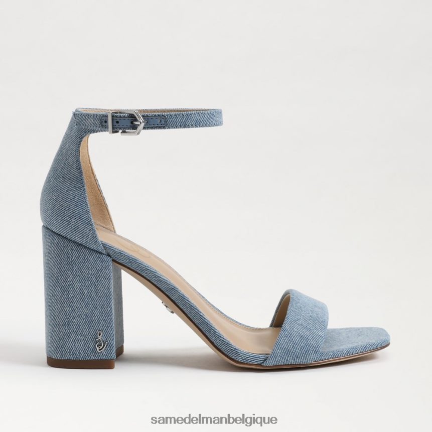 sandales à talons carrés Daniella Sam Edelman femmes bleu montrose JZ0XZ0296 chaussure