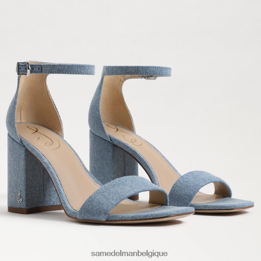sandales à talons carrés Daniella Sam Edelman femmes bleu montrose JZ0XZ0296 chaussure