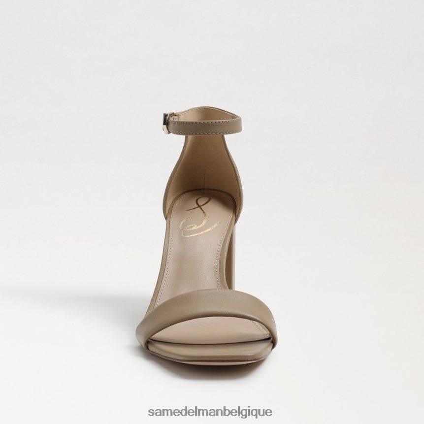 sandales à talons carrés Daniella Sam Edelman femmes cuir beige souple JZ0XZ0301 chaussure