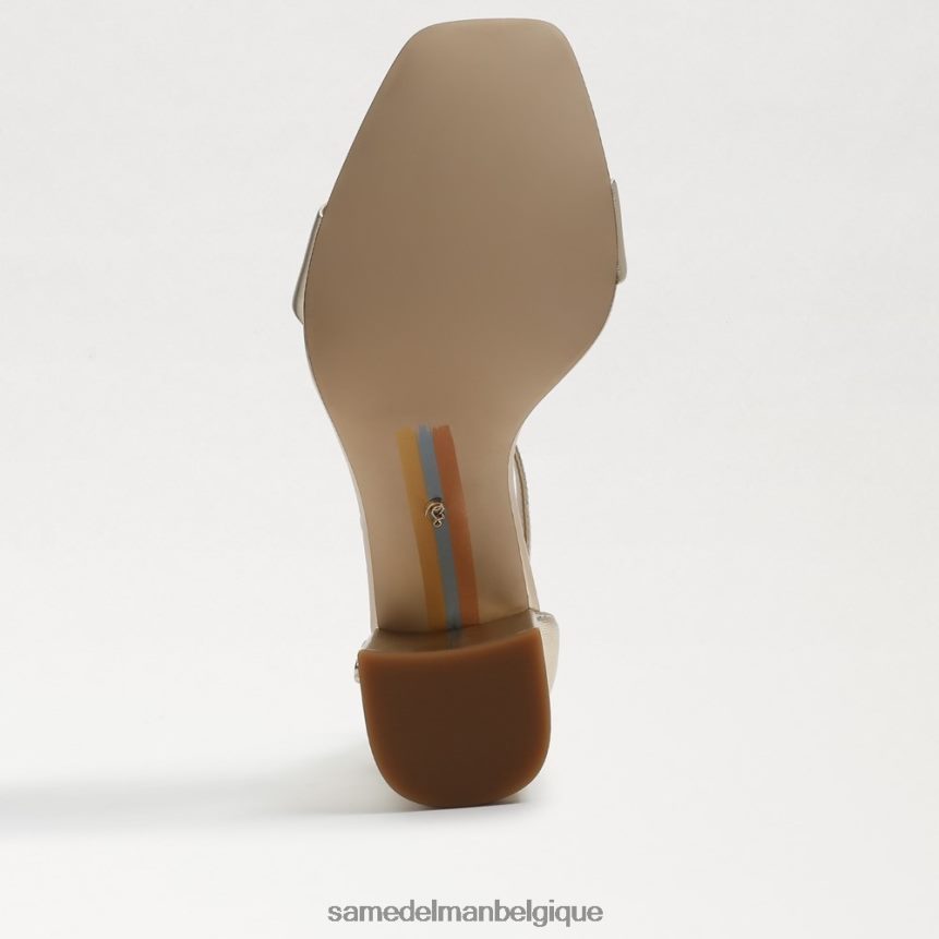 sandales à talons carrés Daniella Sam Edelman femmes cuir métallisé doré JZ0XZ0304 chaussure