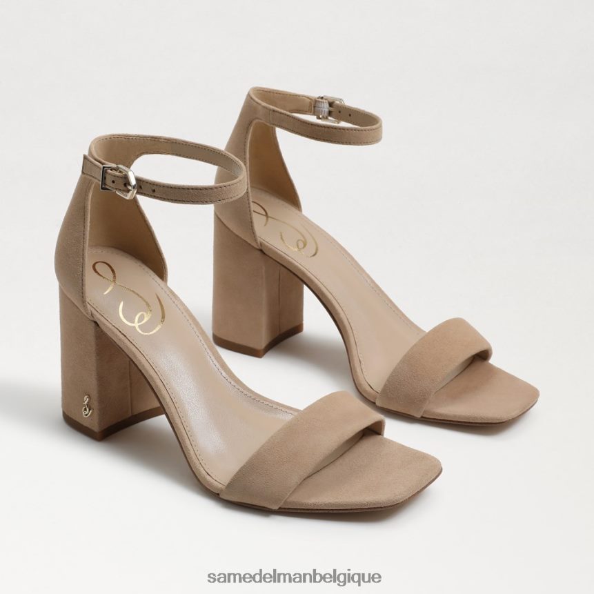 sandales à talons carrés Daniella Sam Edelman femmes daim à l'avoine JZ0XZ0303 chaussure