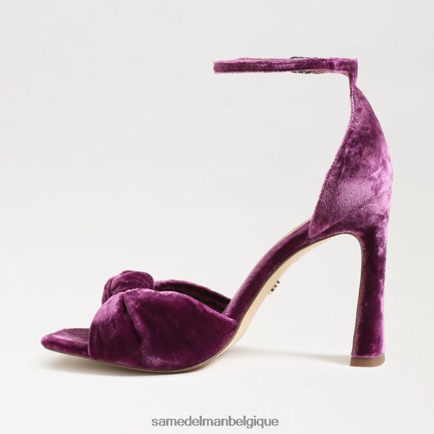 talon ouvert avec bride à la cheville Lucia Sam Edelman femmes velours orchidée profond JZ0XZ0874 chaussure