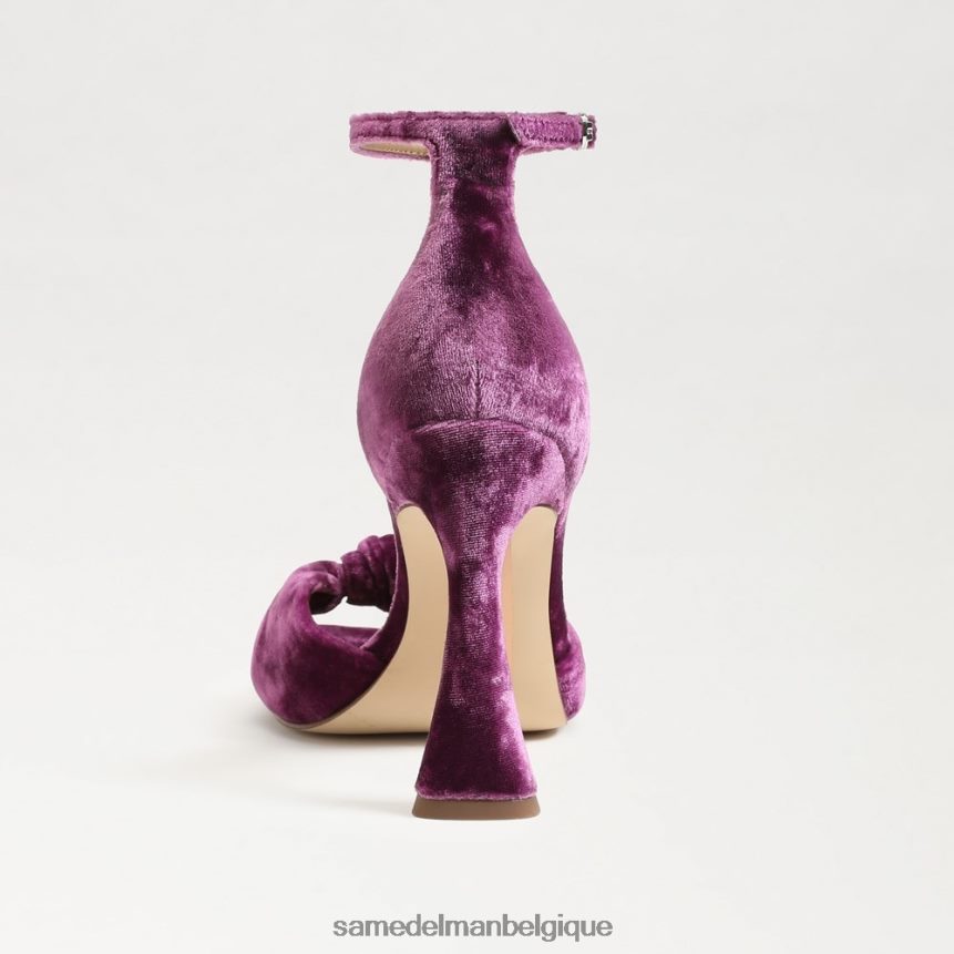 talon ouvert avec bride à la cheville Lucia Sam Edelman femmes velours orchidée profond JZ0XZ0874 chaussure