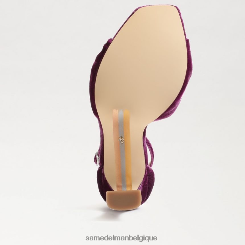 talon ouvert avec bride à la cheville Lucia Sam Edelman femmes velours orchidée profond JZ0XZ0874 chaussure
