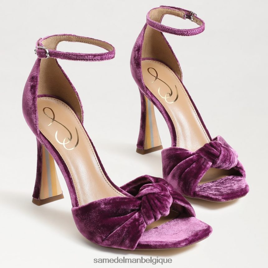talon ouvert avec bride à la cheville Lucia Sam Edelman femmes velours orchidée profond JZ0XZ0874 chaussure