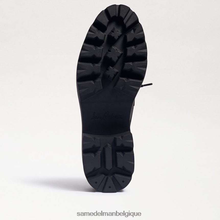 mocassins à lacets et semelle crantée Monna Sam Edelman femmes cuir noir/blanc JZ0XZ0719 chaussure