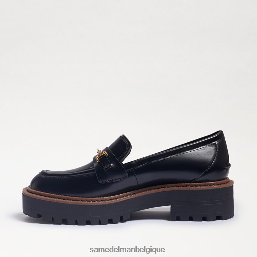 mocassins à semelle crantée Laurs Sam Edelman femmes boîte noire brillante JZ0XZ0428 chaussure