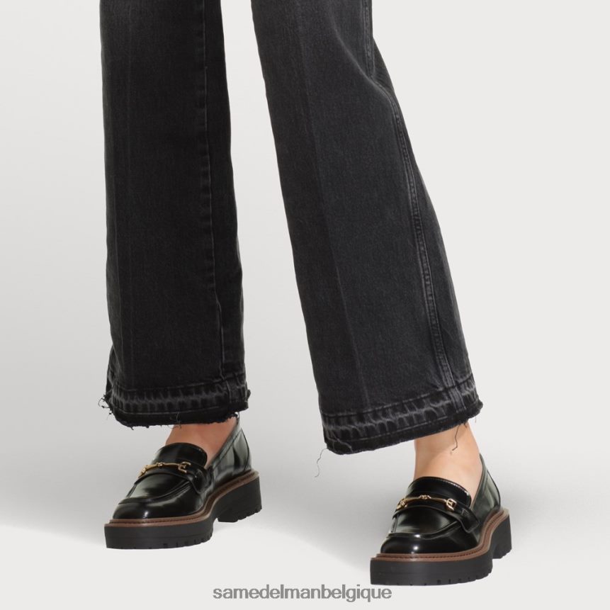 mocassins à semelle crantée Laurs Sam Edelman femmes boîte noire brillante JZ0XZ0428 chaussure