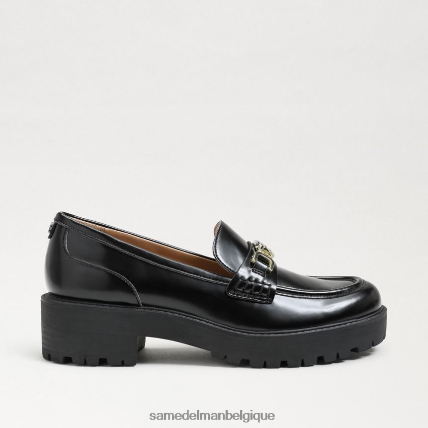mocassins à semelle crantée teagan Sam Edelman femmes vernis noir JZ0XZ0395 chaussure