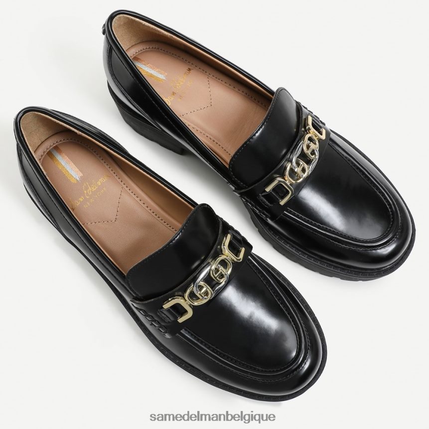 mocassins à semelle crantée teagan Sam Edelman femmes vernis noir JZ0XZ0395 chaussure